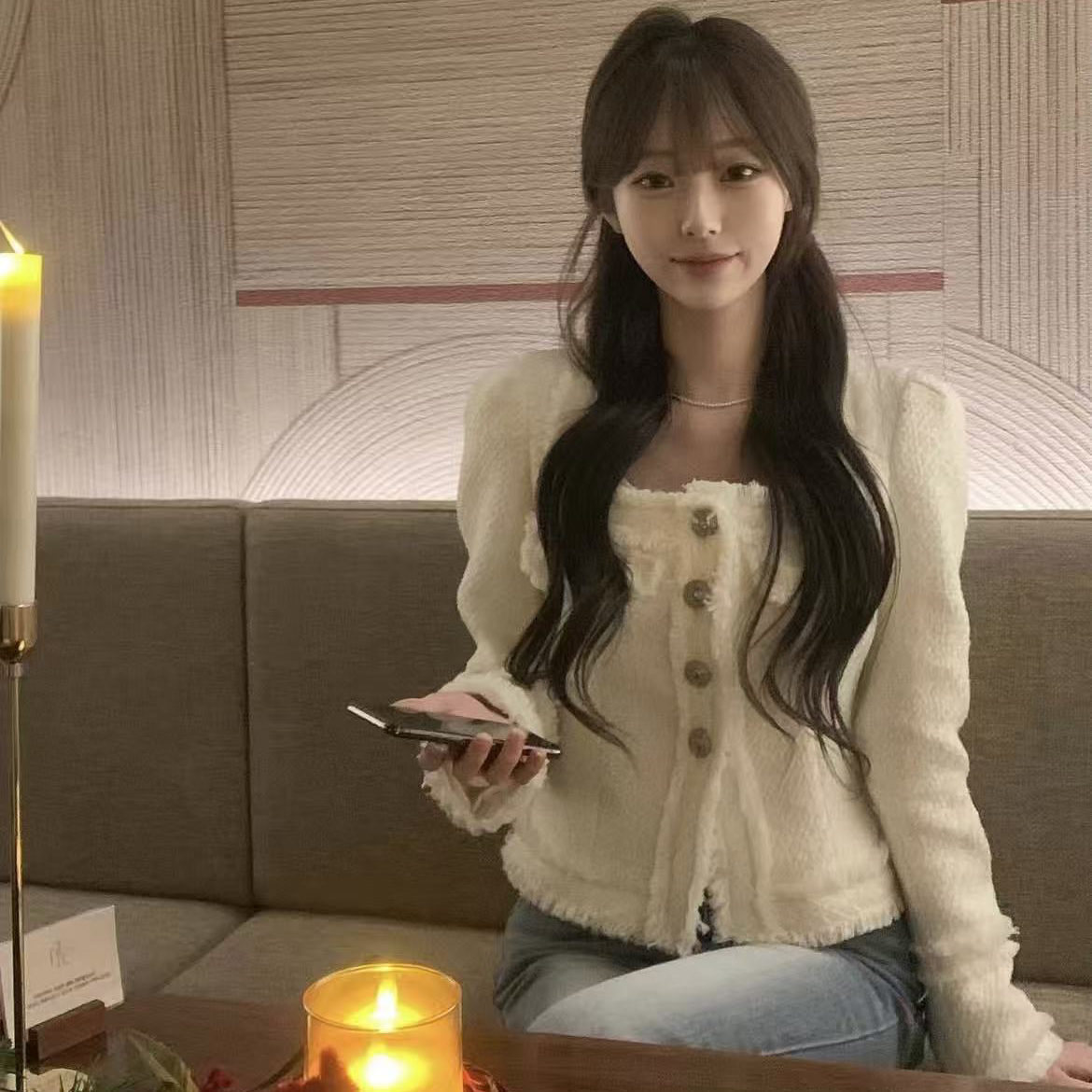 法式优雅气质小香风粗花呢短外套收腰显瘦温柔甜美外套