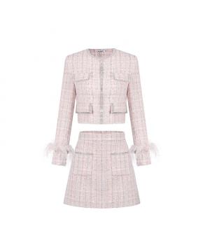 短外套+半身裙两件套女春装新款洋气时尚套装