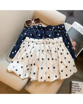 2026年甜美俏皮撞色印花半身短裙女防走光波点花苞裙子潮
