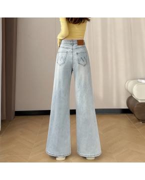 145cm小个子xxs穿搭不贴腿刺绣微喇牛仔裤女2026高腰弹力喇叭长裤